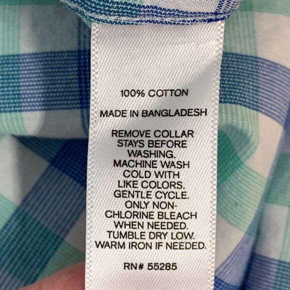 Mens' Express sz XL Plaid Shirt Modern Fit 17 17 1/2 Button Front Long Sleeve - Picture 6 of 6